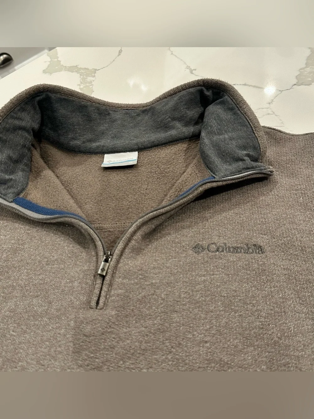 Columbia Sportswear Men’s Brown Knit Fleece 1/4 Zip Pullover XL Outdoor Hiking
